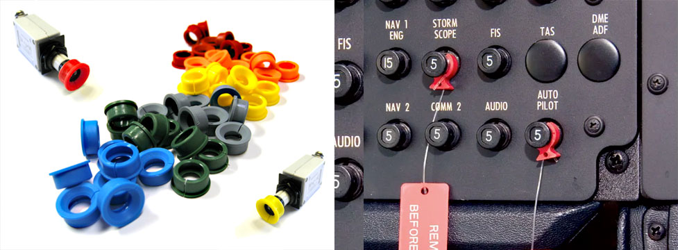 Circuit breakers marked with color rings