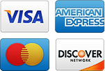 Mastercard, Visa and American Express card logos