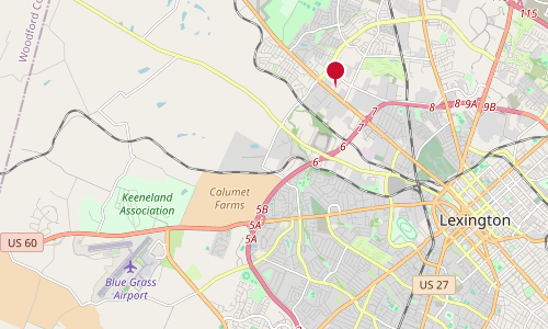 Overview map of the route into Lexington