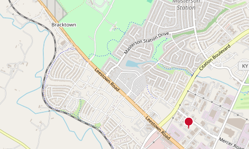 Map showing the Leestown Road exit ramp