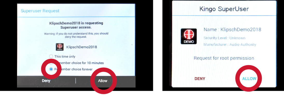 Superuser-Dialog