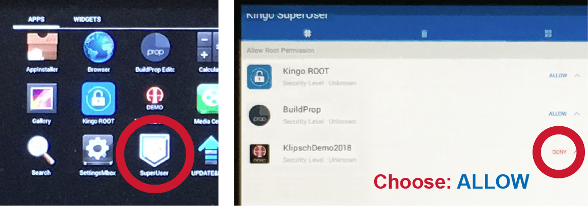 Superuser-Settings